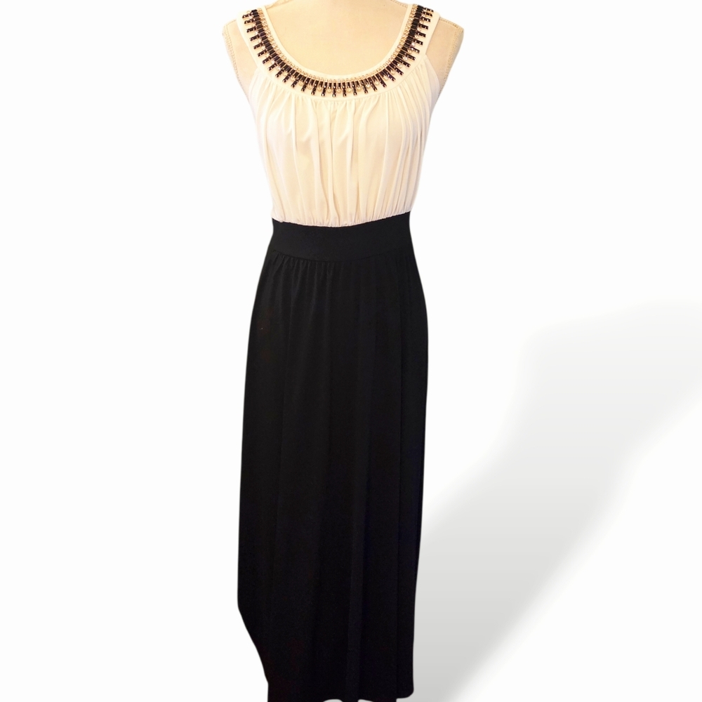 SANDIVA Jeweled Neckline Maxi Dress